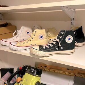 THREE PAIRS OF CONVERSE (womens size 6)